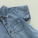 Collared Denim Romper