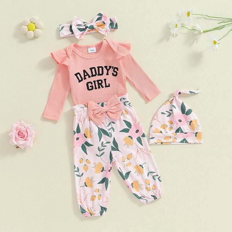 Floral Daddy's Girl Outfit with Hat & Headband