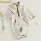 Solid Fleece Pocket Romper