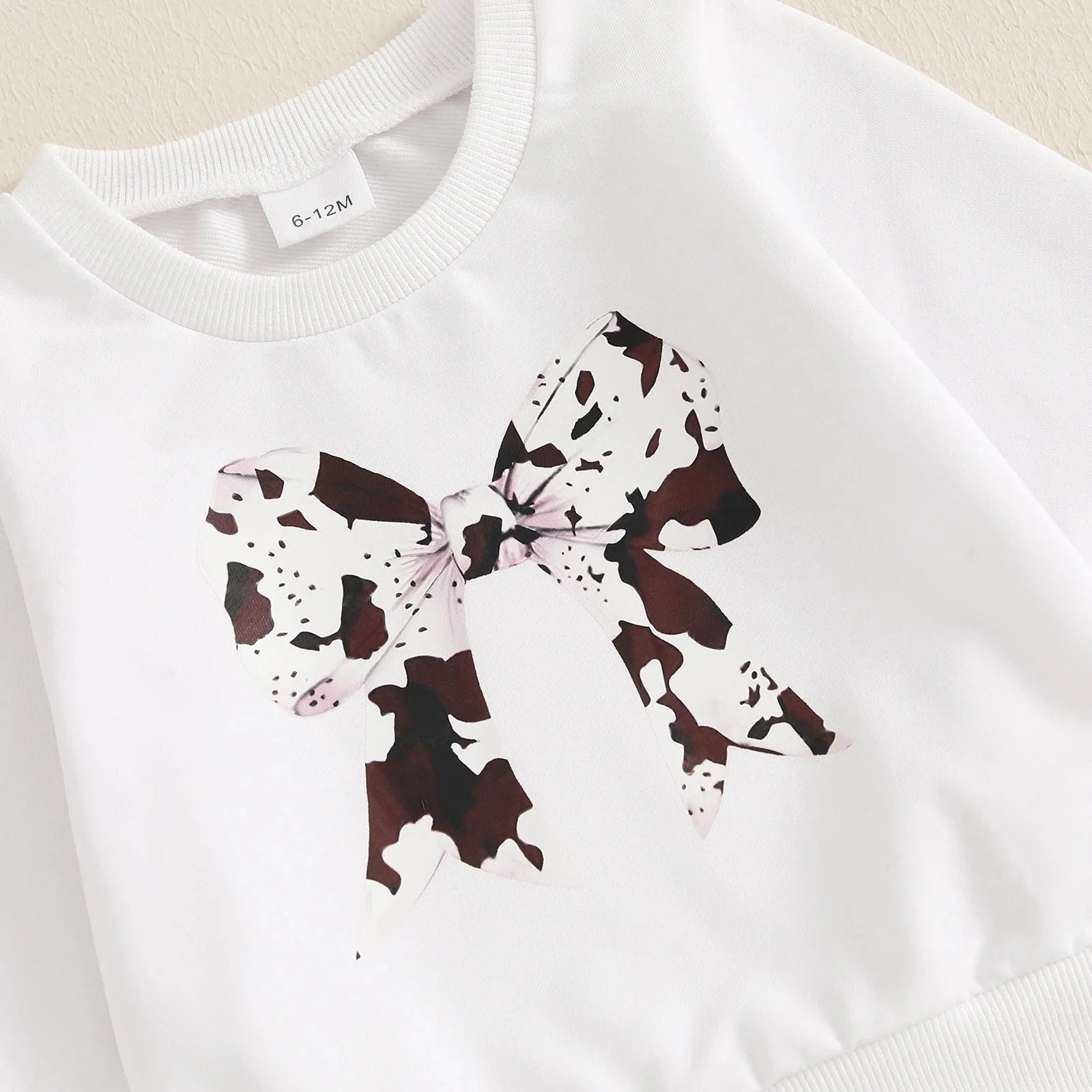 Cow Print Bow Bell Bottoms Outfit