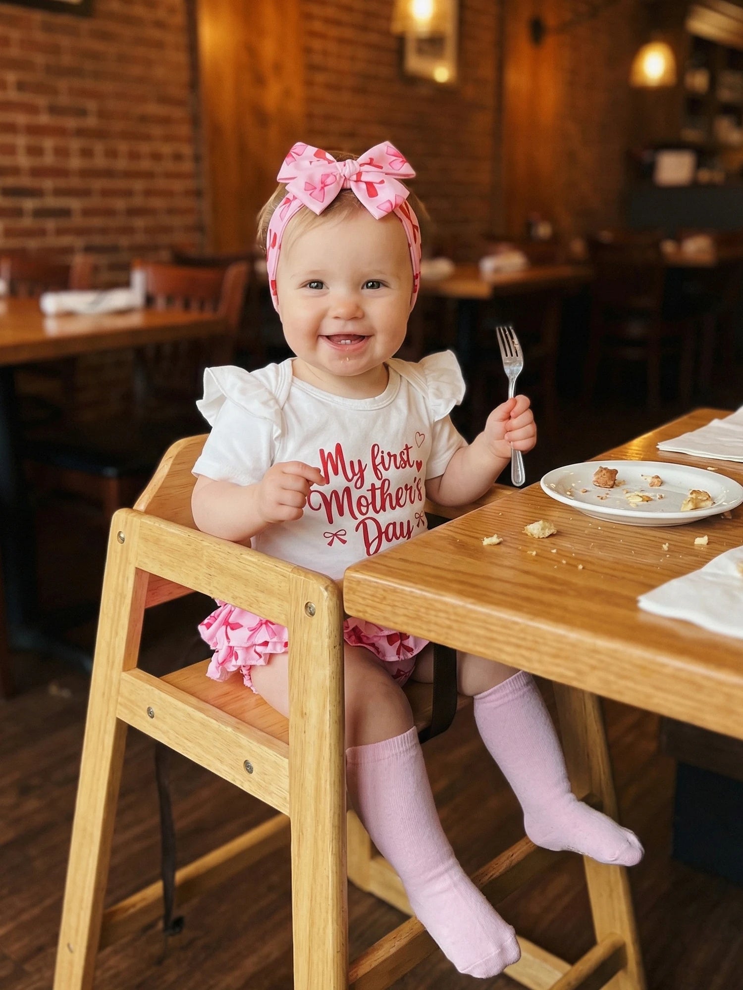 "My First Mother's Day" Baby Girl 4-Piece Outfit Set