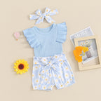 Ribbed Ruffles Daisy Shorts Outfit