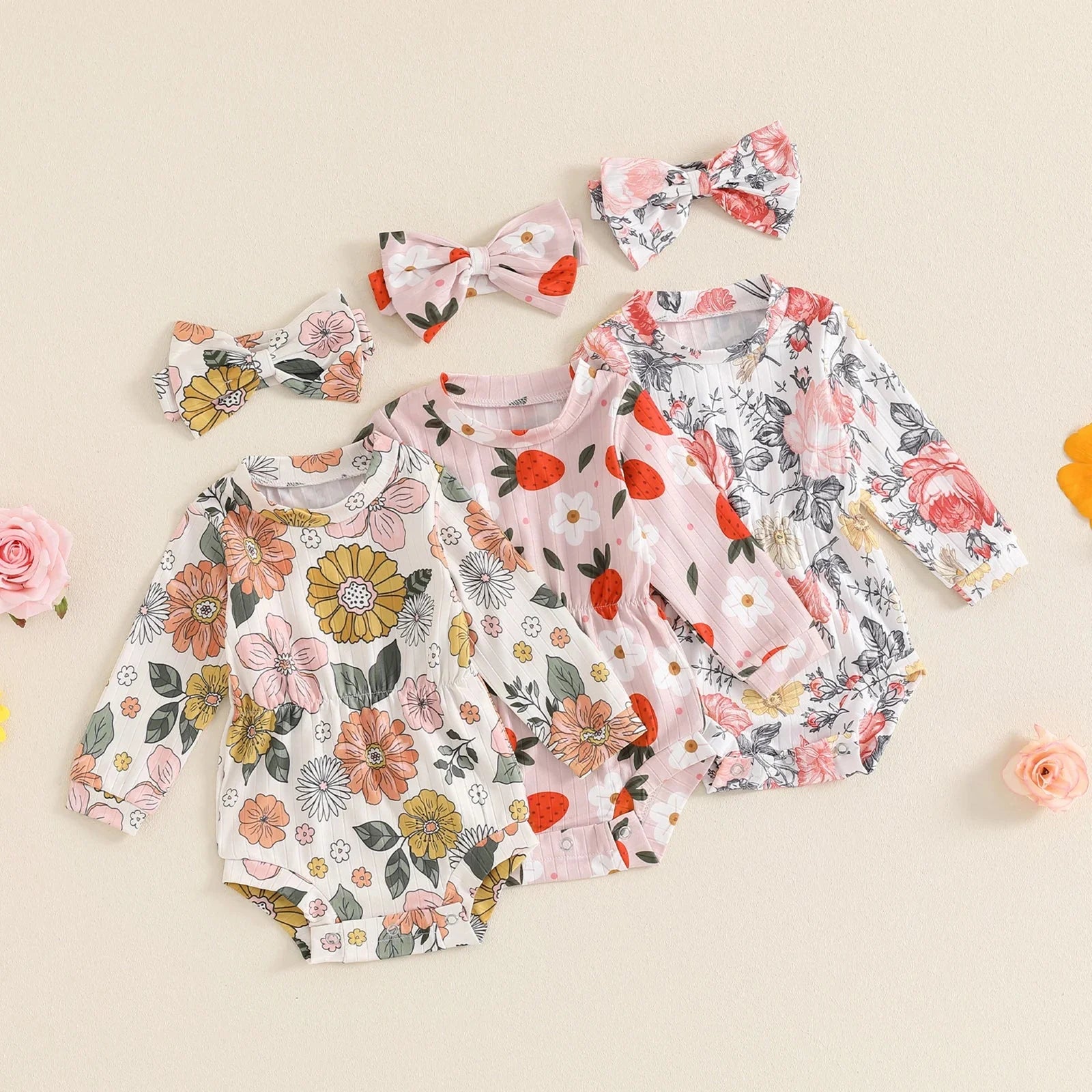 Floral Clara Onesie & Headband