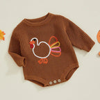 Fall Knitted Turkey Onesie