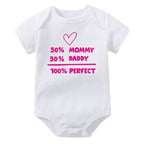 50% Mommy 50% Daddy 100% Perfect Baby Onesie (Multiple Color)