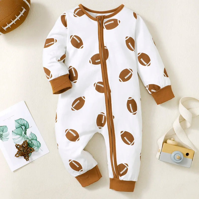 Football Zipper Onesie