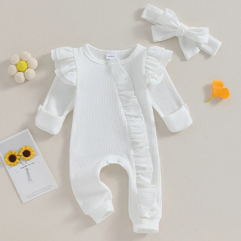 Solid Ruffled Ophelia Onesie & Bow