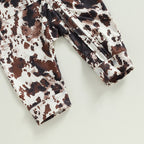 Long Sleeve Cow Print Onesie