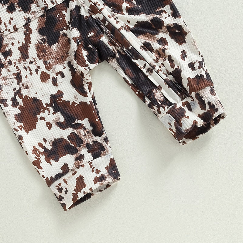 Long Sleeve Cow Print Onesie