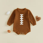 Baby Rugby Football Knit Romper 🏈