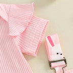 Bunny Ruffle Overalls Easter Dress Outfit