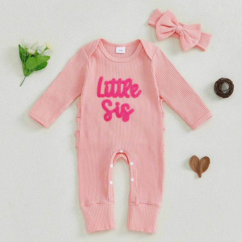 Ruffled Little Sister Onesie & Headband