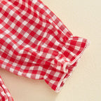Ruffled Plaid Romper & Headband