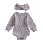 Solid Shaila Ribbed Onesie & Headband