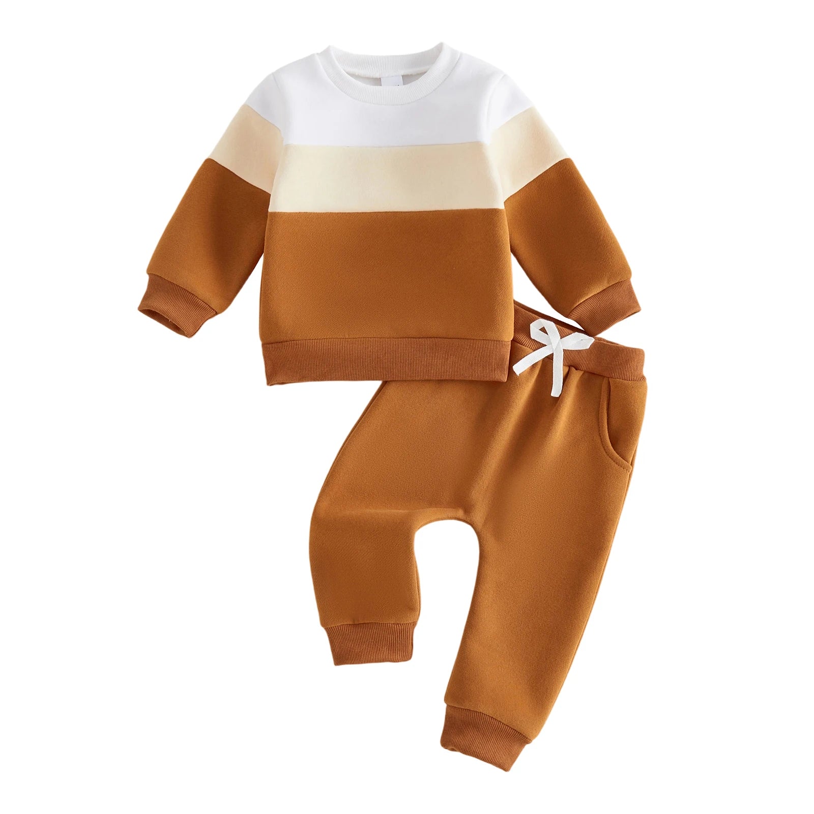 Patchwork Long Sleeve Outfit