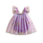 Butterfly Flower Mesh Rompers Outfits Dress 3M-18M