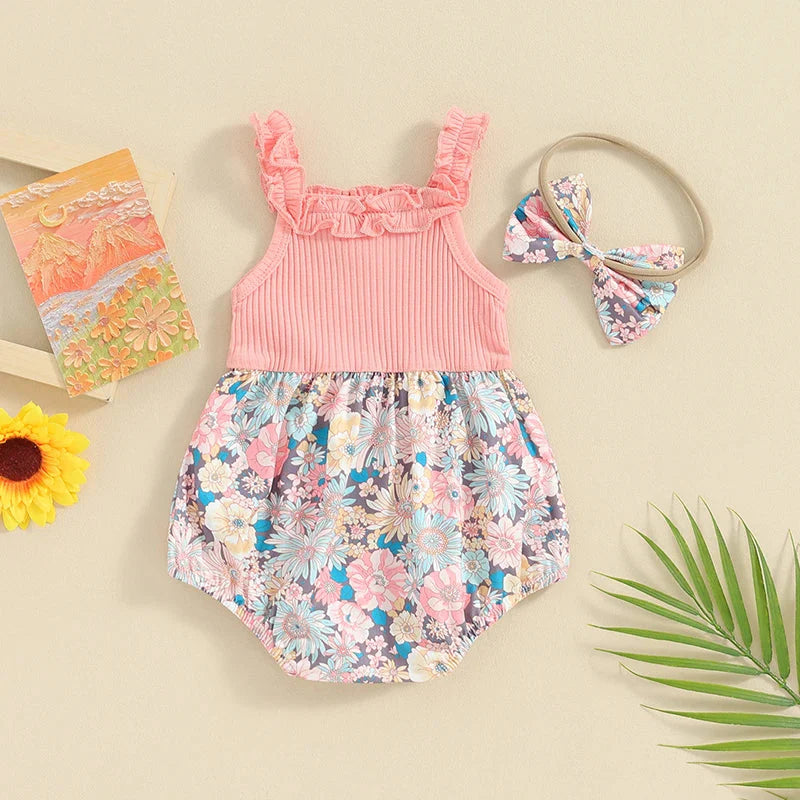 Floral Summer Selva Romper & Headband