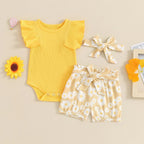 Ribbed Ruffles Daisy Shorts Outfit