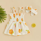 Summer Peach Tree Dress & Bow