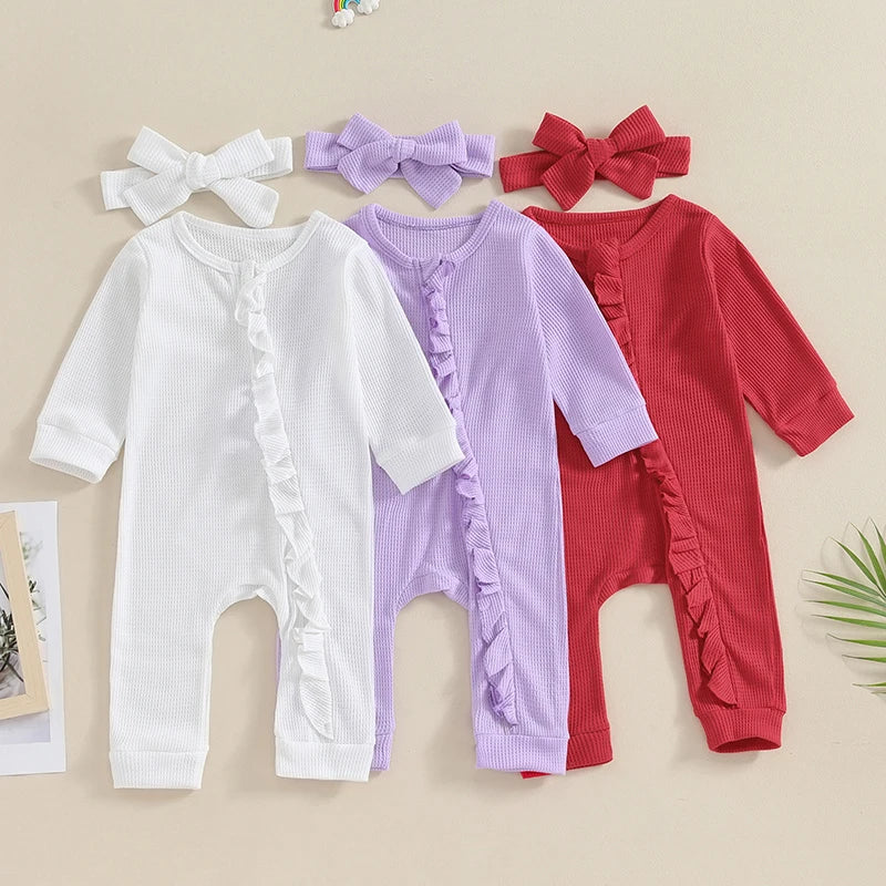 Ribbed Ruffles Onesie & Bow