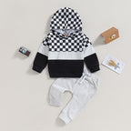 Checkered Hoodie & Pants Outfit