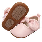 Baby Girl Bow Leather Flat Shoes