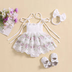 Embroidered Floral Dixie Dress & Headband