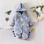 Plush Hooded Dinosaur Romper
