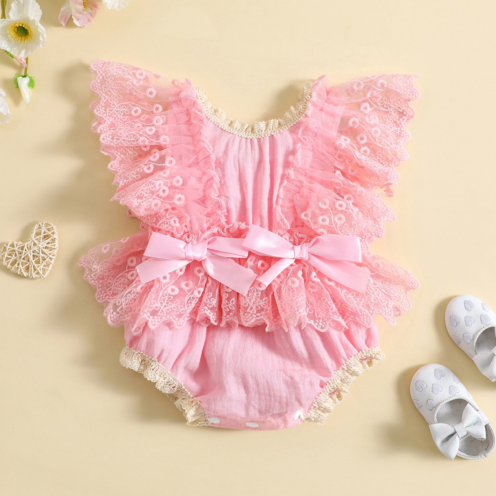 Floral Lace Princess Romper
