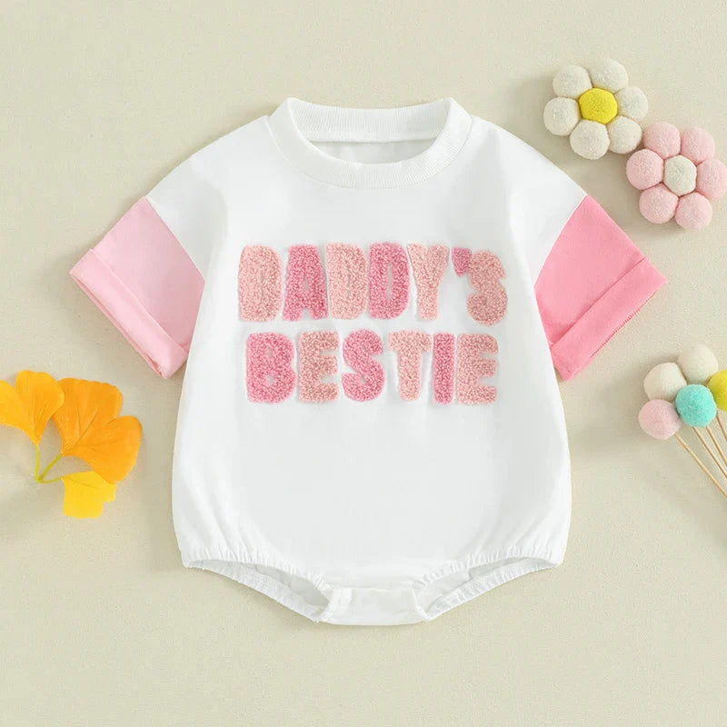 Daddy's Bestie Plush Letters Onesie
