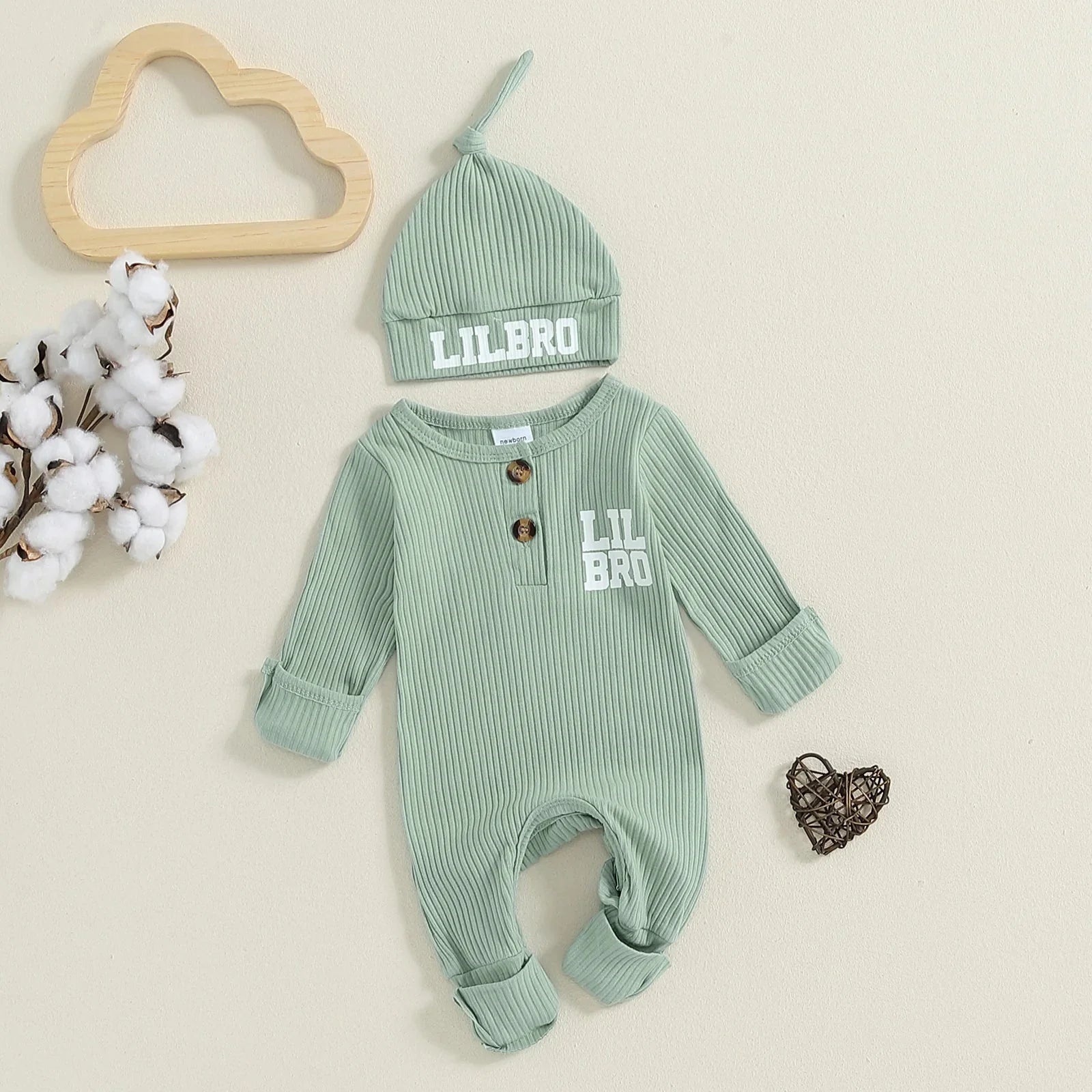 Ribbed Lil Bro Onesie & Hat