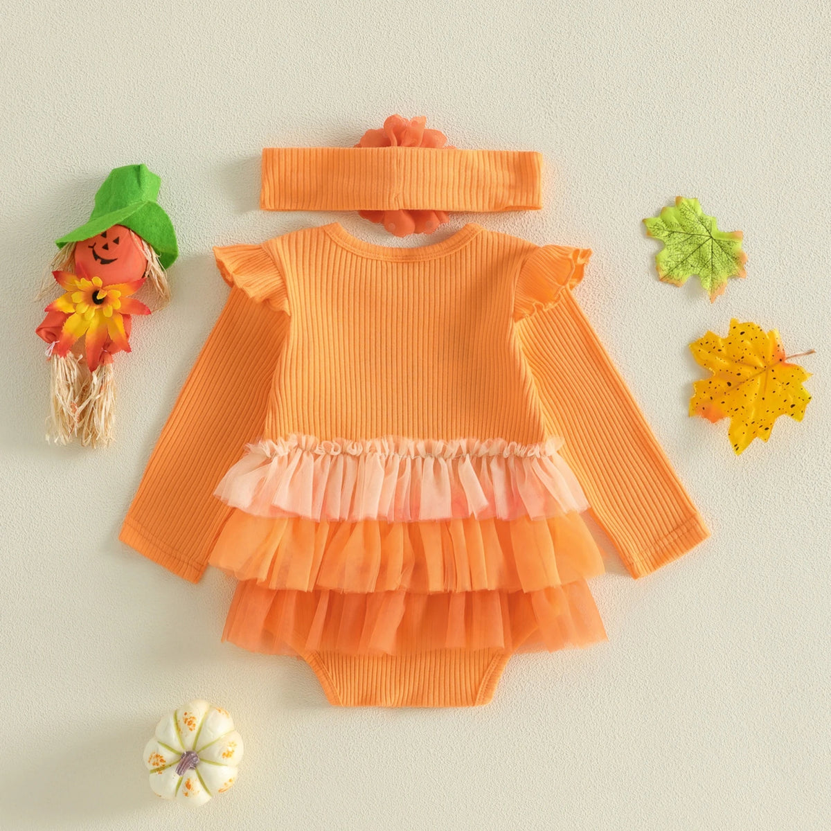 🎃 Boo Pumpkin Baby Girl Romper