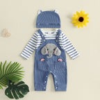 Elephant Dinosaurs Romper  Hat 3Pcs Set
