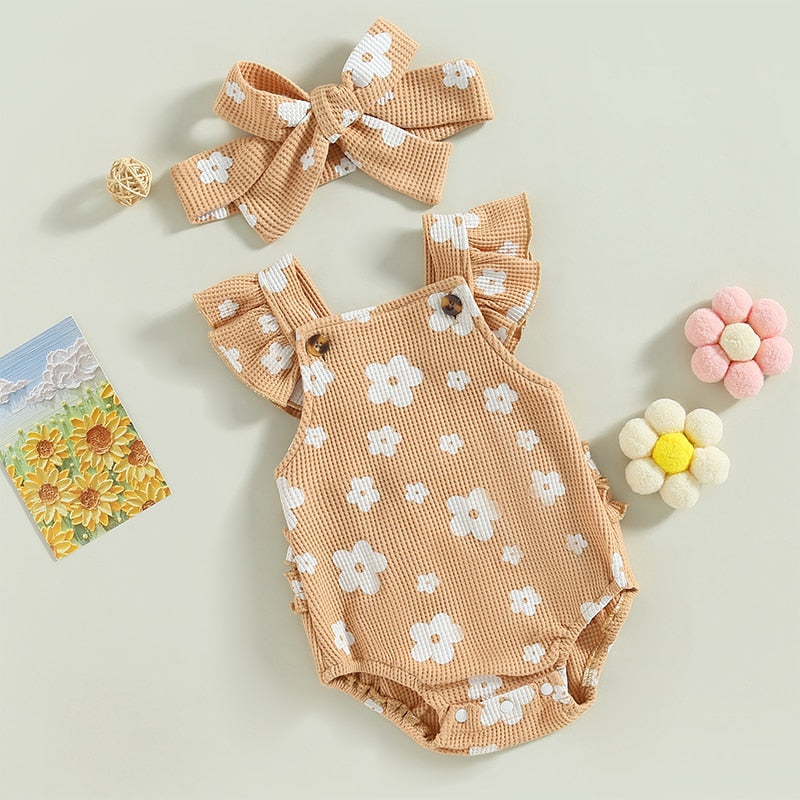Ruffled Rae Flower Romper & Bow