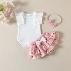 Baby Girl Ruffle Romper & Floral Shorts Set