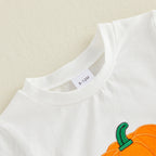 🎃 Pumpkin & Ghost Plaid Baby Girl Set