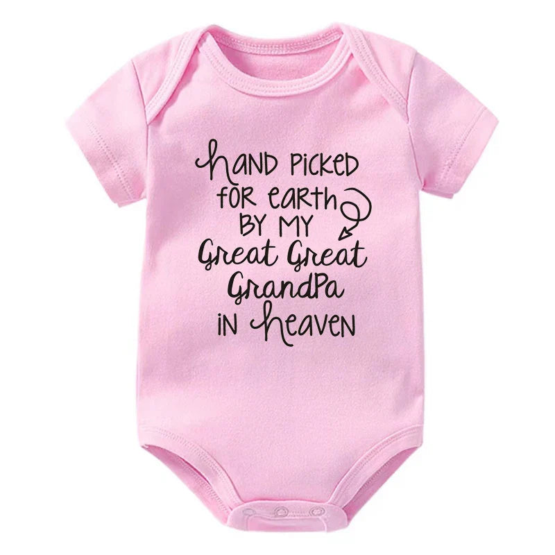 Hand Picked for Earth By My Great Great Grandpa in Heaven Onesie