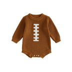 Baby Rugby Football Knit Romper 🏈