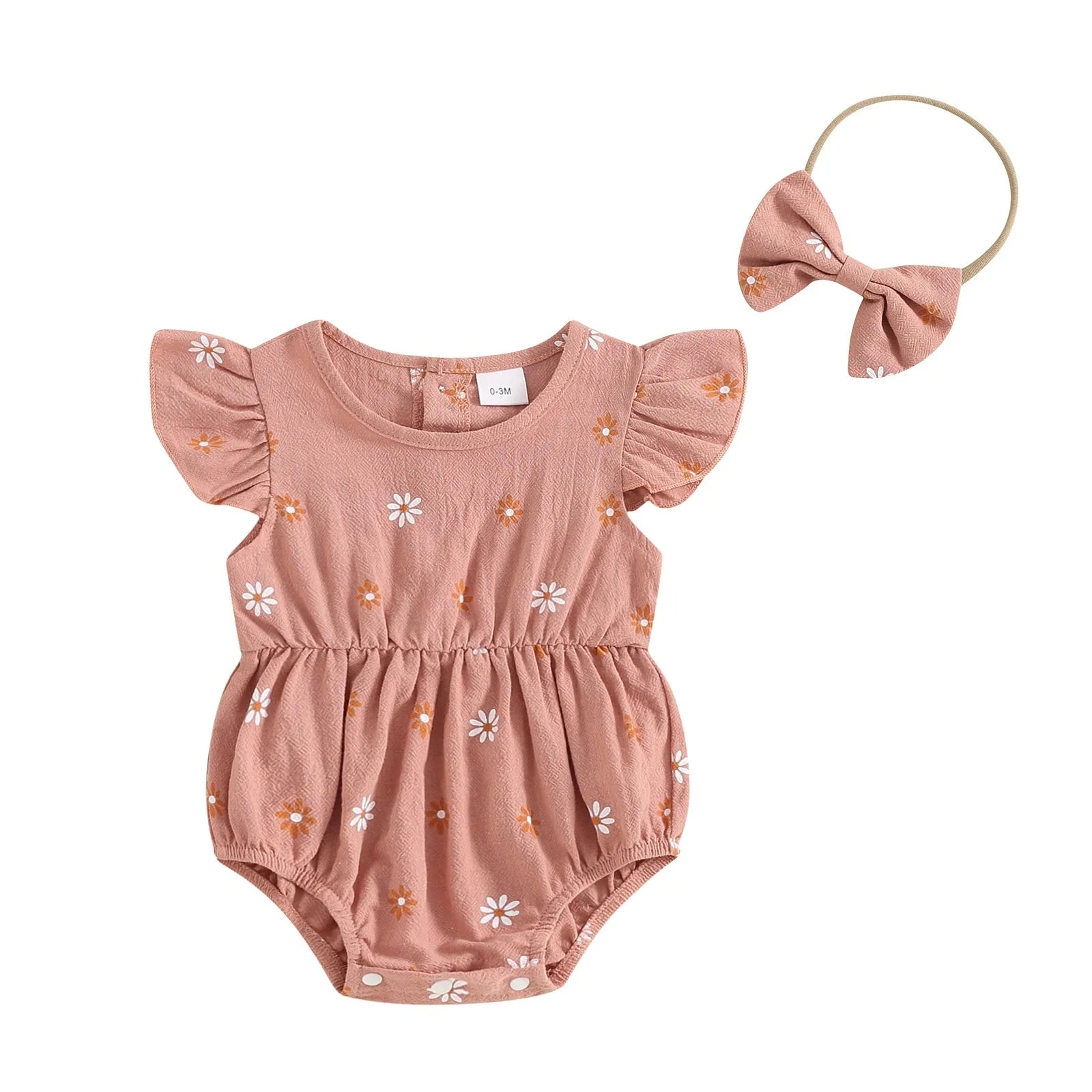 Cinched Flower Romper & Headband