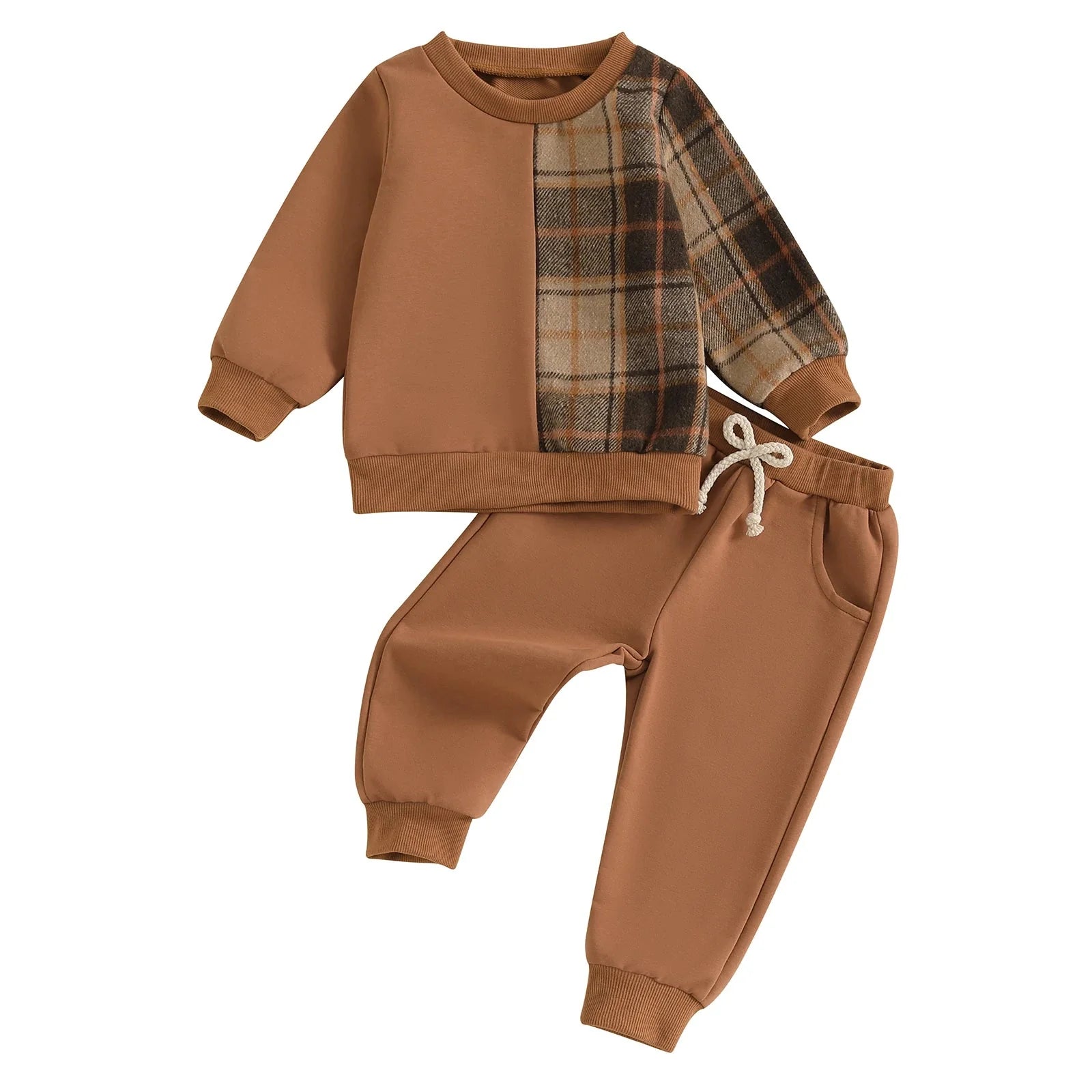 Plaid Patchwork Outfit