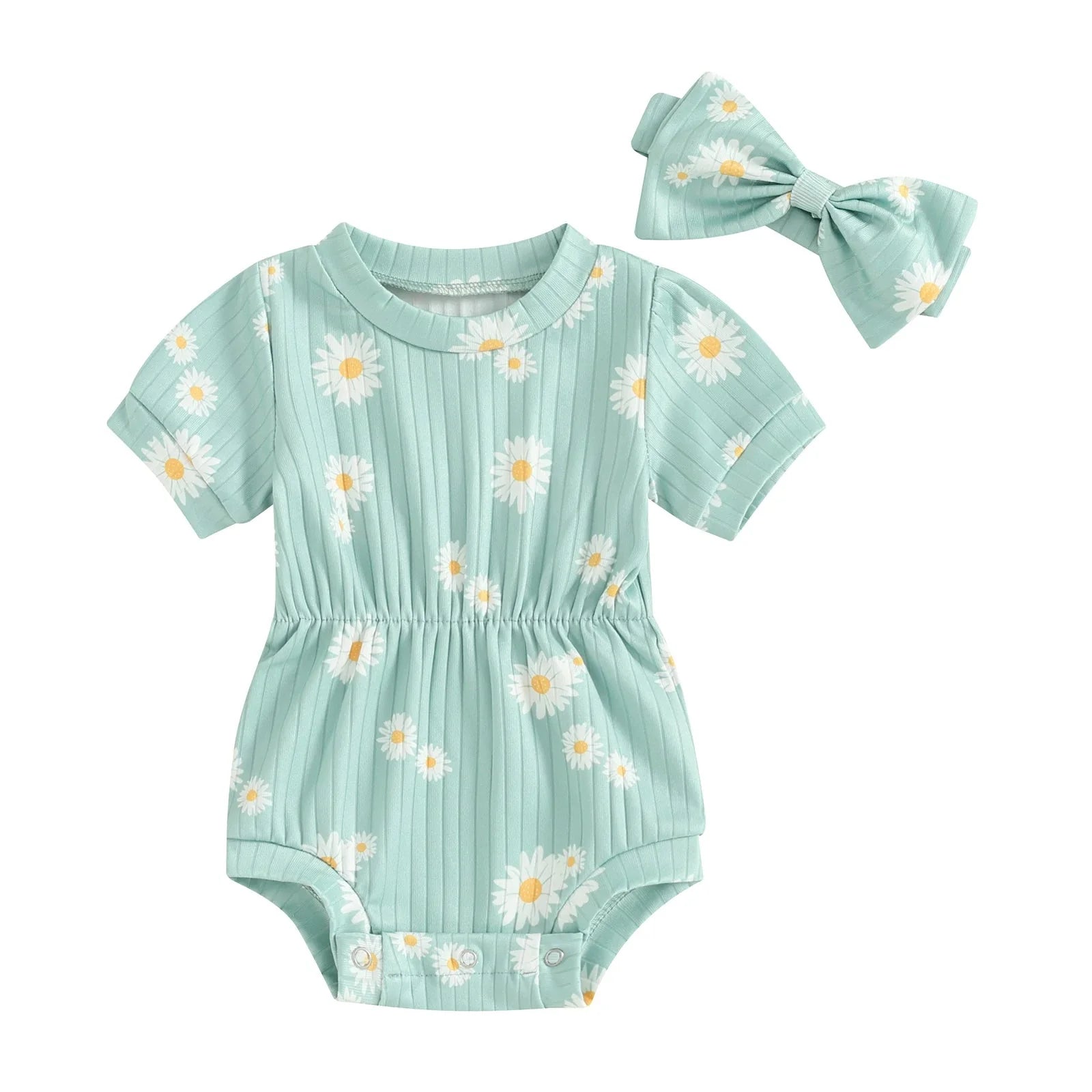 Ribbed Daisy Onesie & Headband