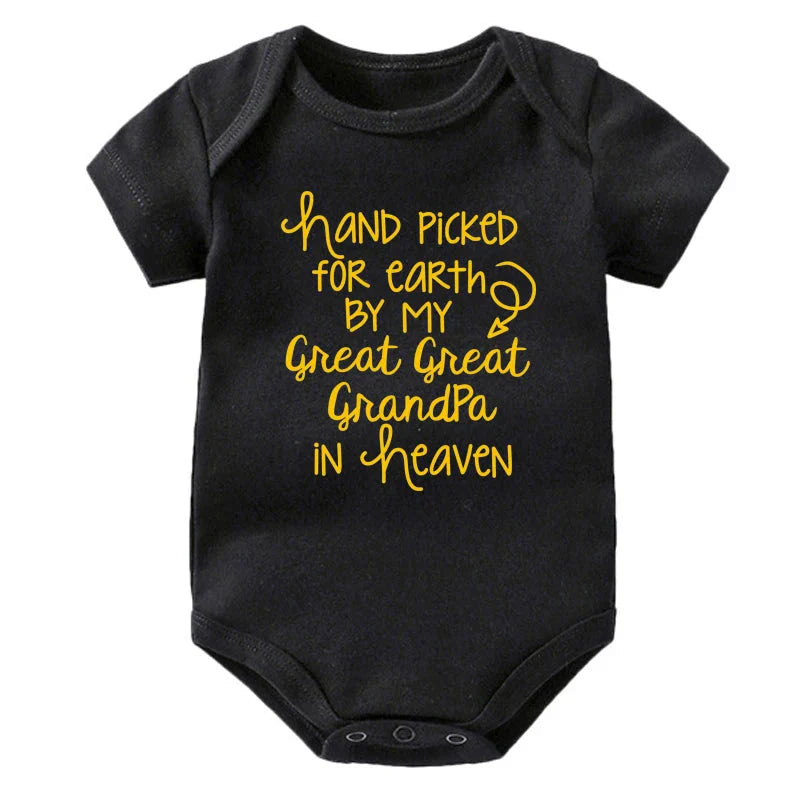 Hand Picked for Earth By My Great Great Grandpa in Heaven Onesie
