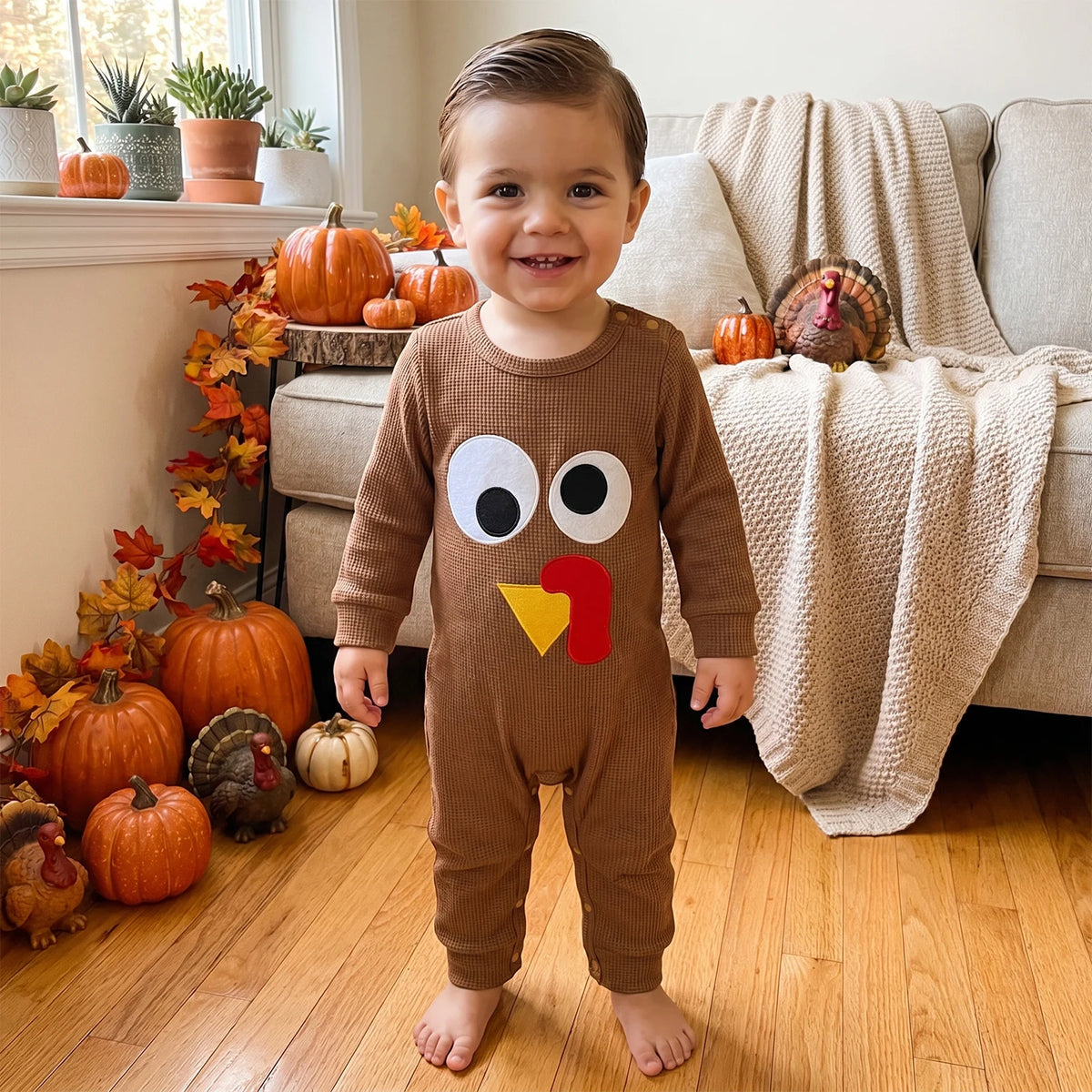Baby Turkey Thanksgiving Romper