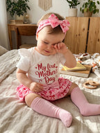 "My First Mother's Day" Baby Girl 4-Piece Outfit Set
