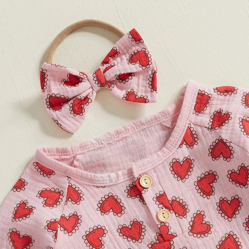 Button Heart Onesie & Headband