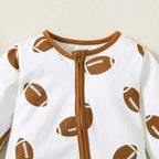 Football Zipper Onesie