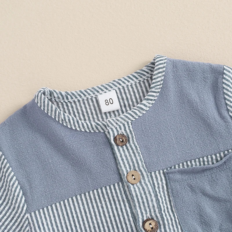 Striped Pocket Top & Shorts