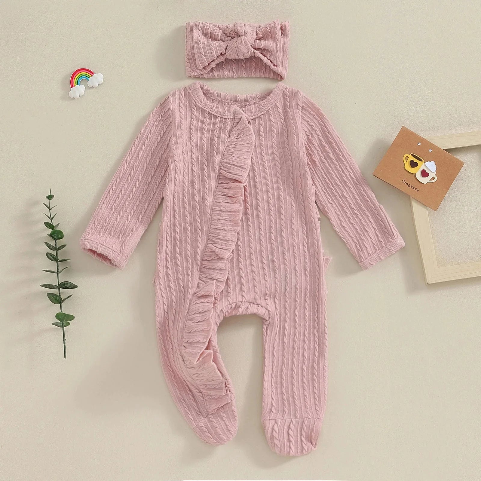 Ruffled Rosalie Footie Onesie & Bow