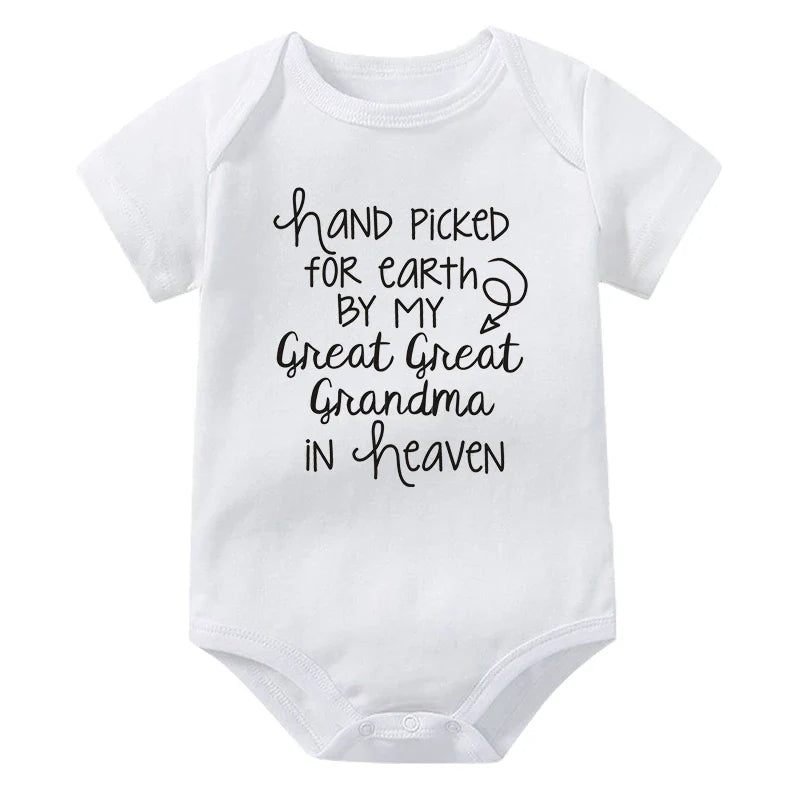 Hand Picked for Earth By My Great Great Grandma in Heaven Onesie