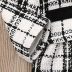 Plaid Dress with Overcoat